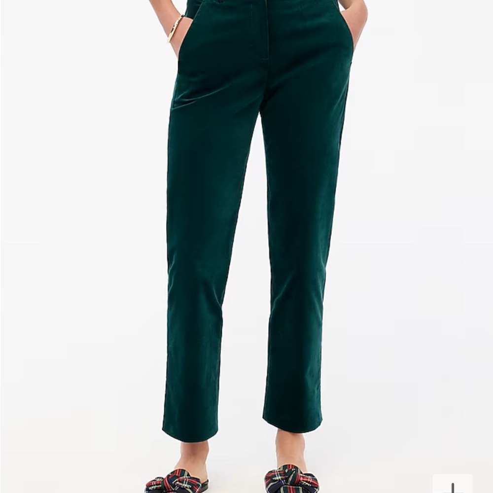 NWT J.Crew Green Velvet Kallie Pant Size 4